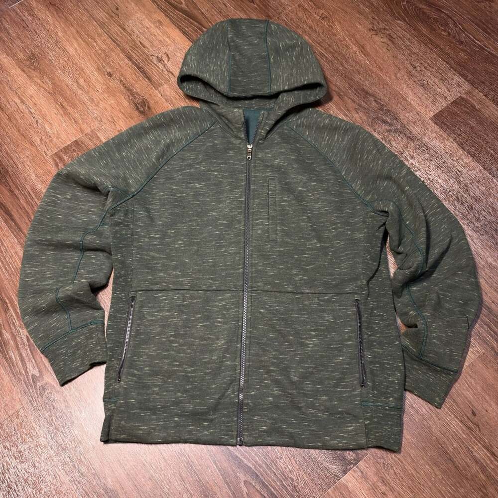 Essential Lululemon Full Zip Hoodie Size XL Mens Green Space Dye Sweatshirt